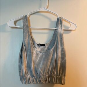 Zara Women's Blue Tie-Dye Crop Top